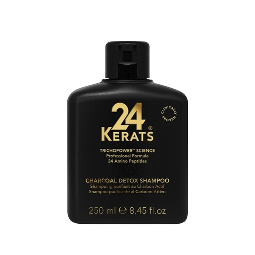 Шампунь для детоксикації волосся з активованим вугіллям Charcoal Detox 24KERATS
